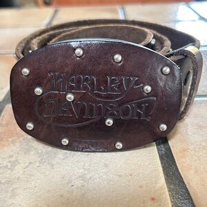 Brown leather Harley Davidson Belt